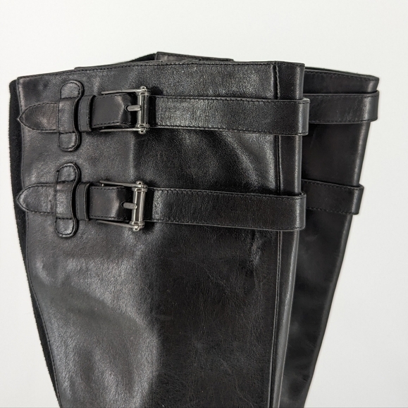 Cole Haan Calf High Heel Boots Black 8 leather fall winter preppy classic - Picture 8 of 16